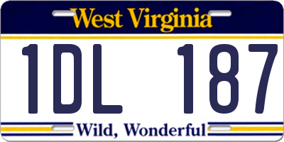 WV license plate 1DL187