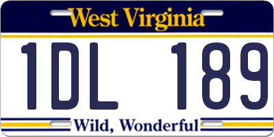 WV license plate 1DL189
