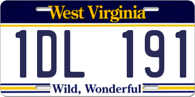 WV license plate 1DL191