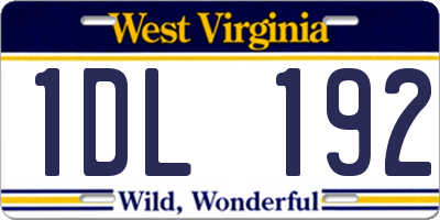 WV license plate 1DL192