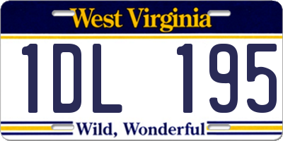 WV license plate 1DL195