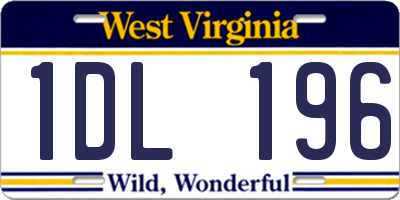 WV license plate 1DL196
