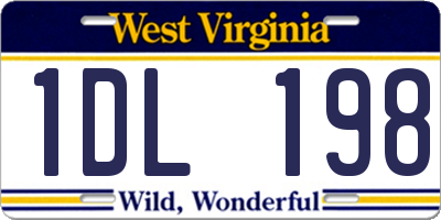 WV license plate 1DL198
