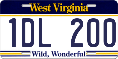 WV license plate 1DL200