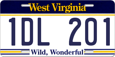 WV license plate 1DL201
