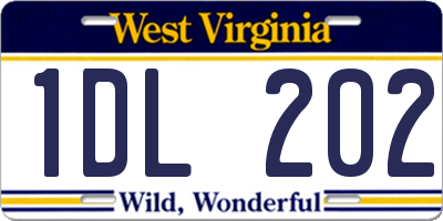 WV license plate 1DL202
