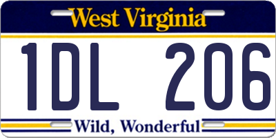 WV license plate 1DL206