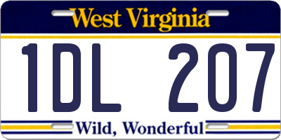 WV license plate 1DL207