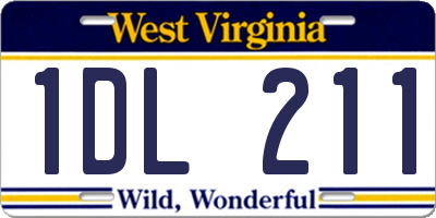 WV license plate 1DL211
