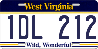 WV license plate 1DL212