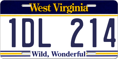 WV license plate 1DL214