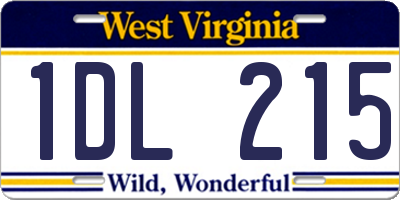 WV license plate 1DL215