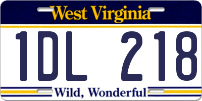 WV license plate 1DL218