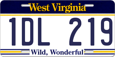 WV license plate 1DL219