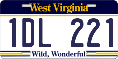 WV license plate 1DL221