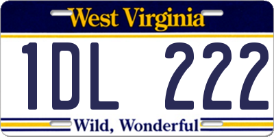 WV license plate 1DL222