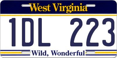 WV license plate 1DL223