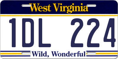 WV license plate 1DL224