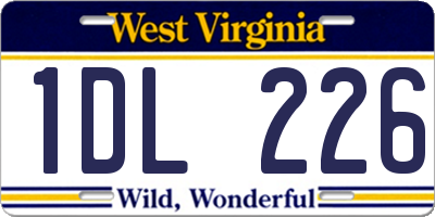 WV license plate 1DL226