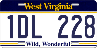 WV license plate 1DL228