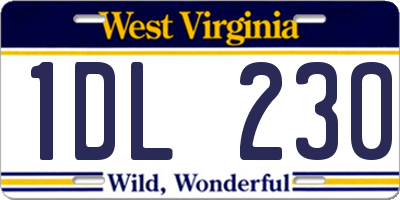 WV license plate 1DL230