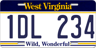 WV license plate 1DL234