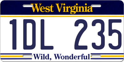 WV license plate 1DL235