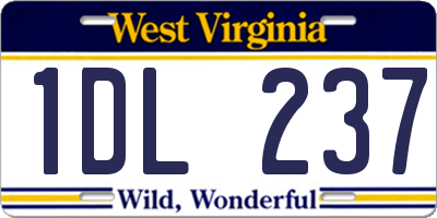 WV license plate 1DL237