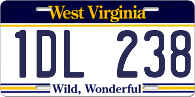 WV license plate 1DL238