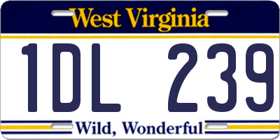 WV license plate 1DL239