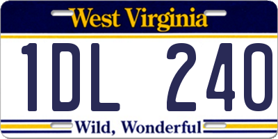 WV license plate 1DL240