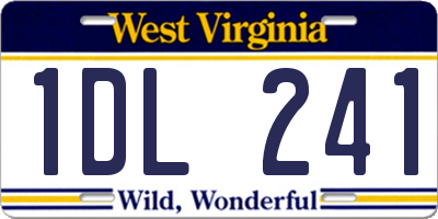 WV license plate 1DL241