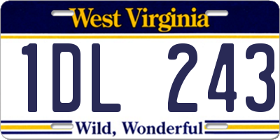 WV license plate 1DL243