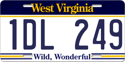 WV license plate 1DL249