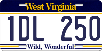 WV license plate 1DL250