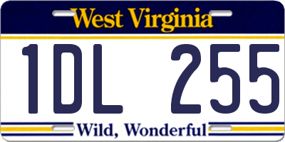 WV license plate 1DL255