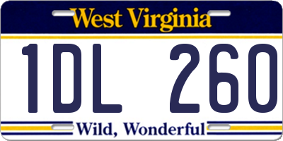 WV license plate 1DL260