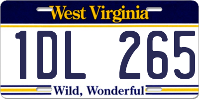 WV license plate 1DL265