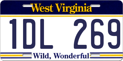 WV license plate 1DL269