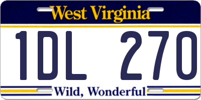 WV license plate 1DL270
