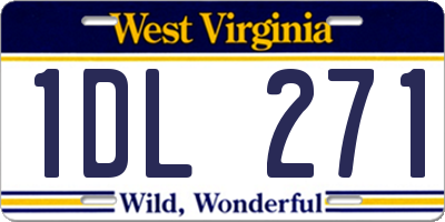 WV license plate 1DL271