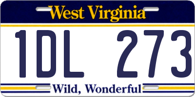 WV license plate 1DL273