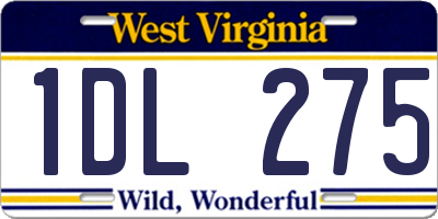 WV license plate 1DL275