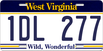 WV license plate 1DL277