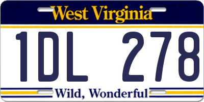 WV license plate 1DL278