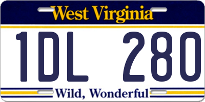 WV license plate 1DL280
