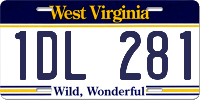 WV license plate 1DL281