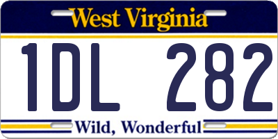 WV license plate 1DL282