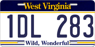 WV license plate 1DL283