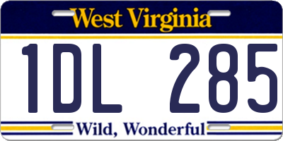 WV license plate 1DL285